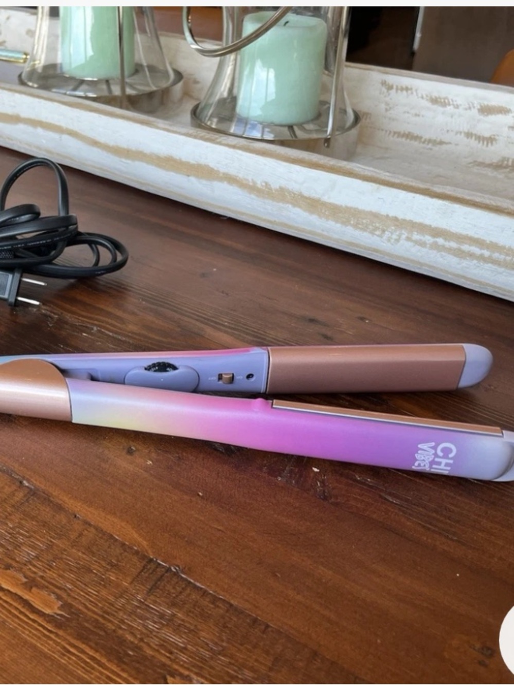 CHI Vibes "On the Edge" 1" Curved Edge Hairstyling Iron - Pastel Gradient New